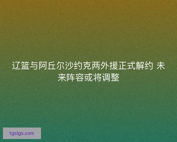 辽篮与阿丘尔沙约克两外援正式解约 未来阵容或将调整