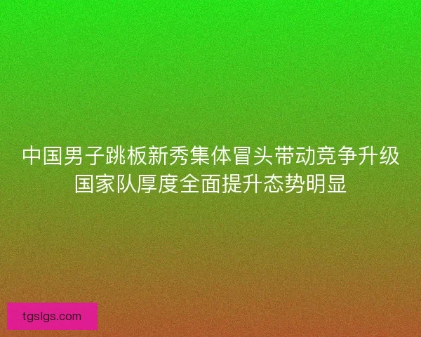 中国男子跳板新秀集体冒头带动竞争升级国家队厚度全面提升态势明显