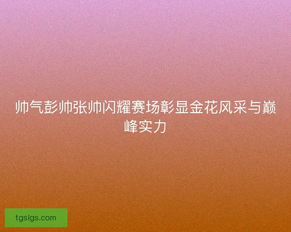 帅气彭帅张帅闪耀赛场彰显金花风采与巅峰实力